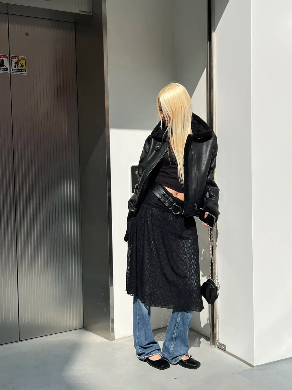 [ Pre-order ] Blackup Made Floppy Layered Lace Long Skirt