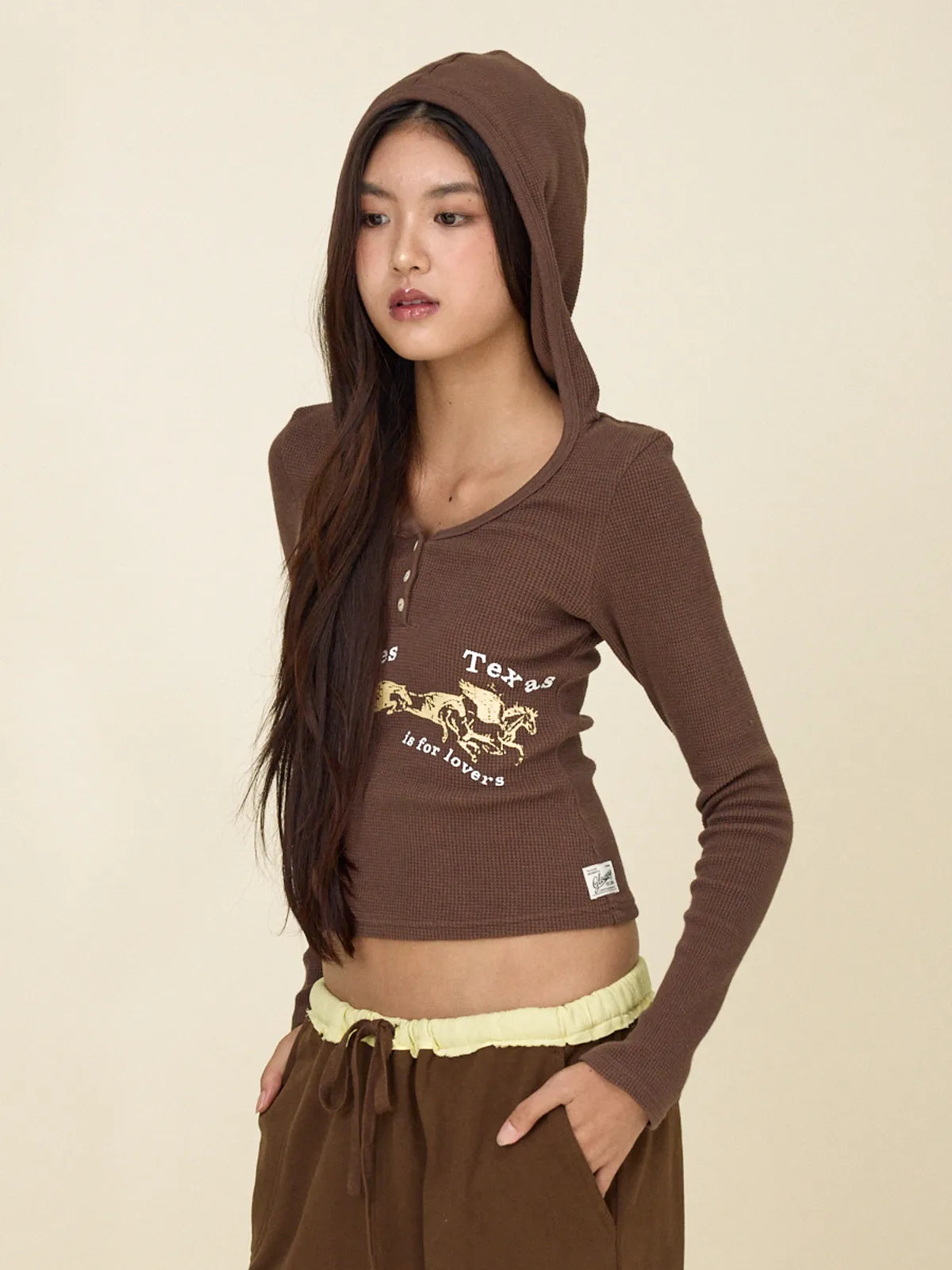 [ Pre-order ] Glowny Texas Waffle Long Sleeve