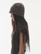 [ Pre-order ] Dual Stripe Beanie Purple Grey