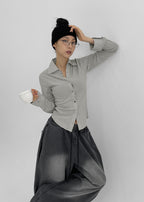 [ Pre-order ] Blackup Color Block Button Shirt