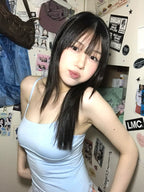 [ Pre-order ] Glowny Heart Lace Cami - Baby Blue