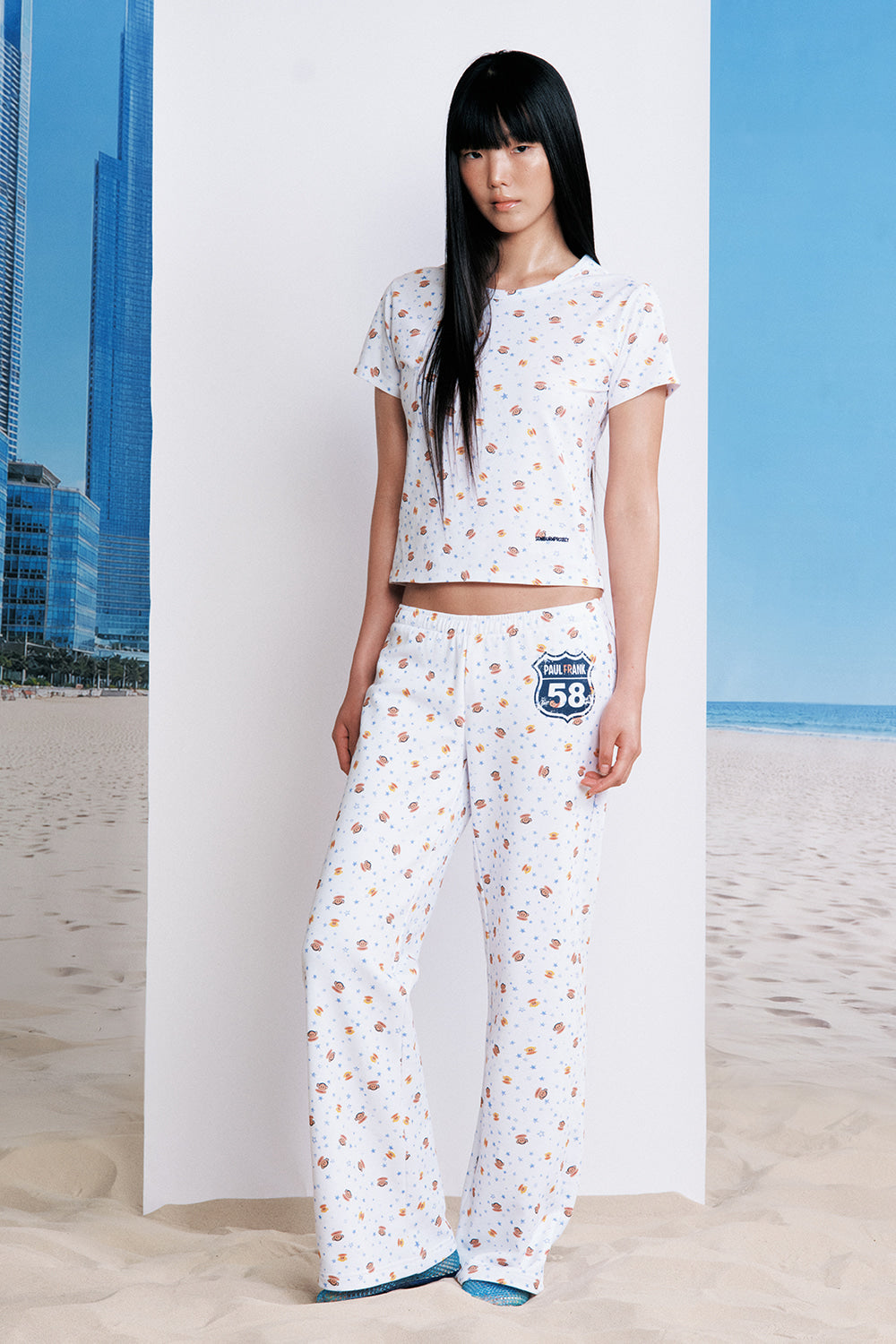 [ Pre-order ] Sunburn X Paul Frank Cotton Banding Pants