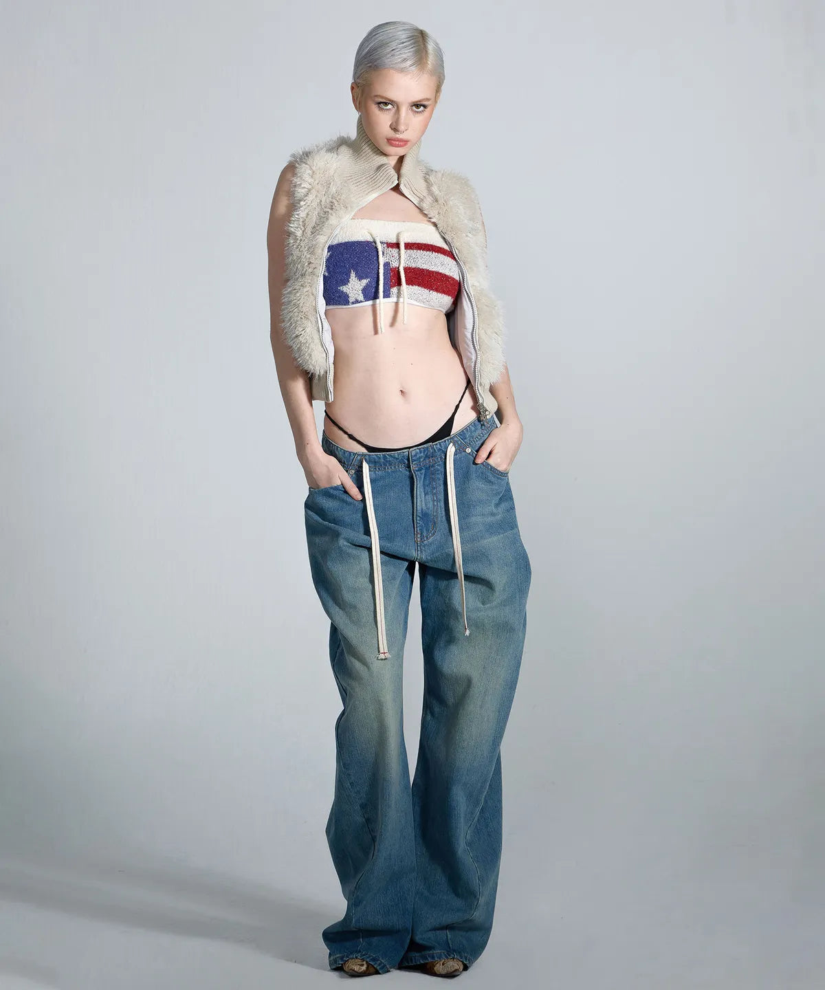 [ Pre-order ] Sculptor Faux Fur Zip-Up Vest