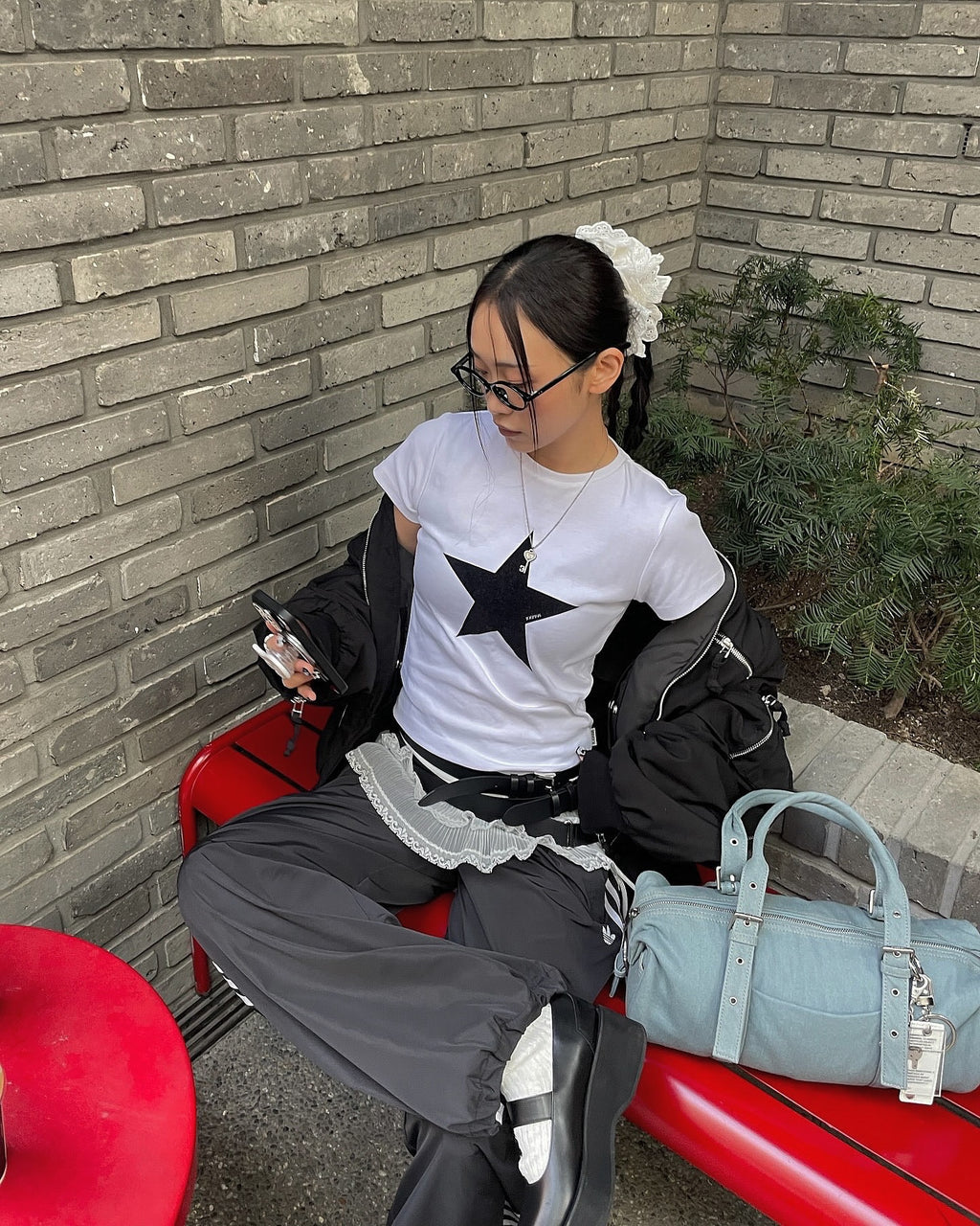[ Pre-order ] YOUHEE Star Point T-shirts White