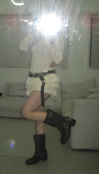 [ KR0467 ] 三層彈性絲絨蛋糕裙褲兩色入 Sabrina Velvet Skort