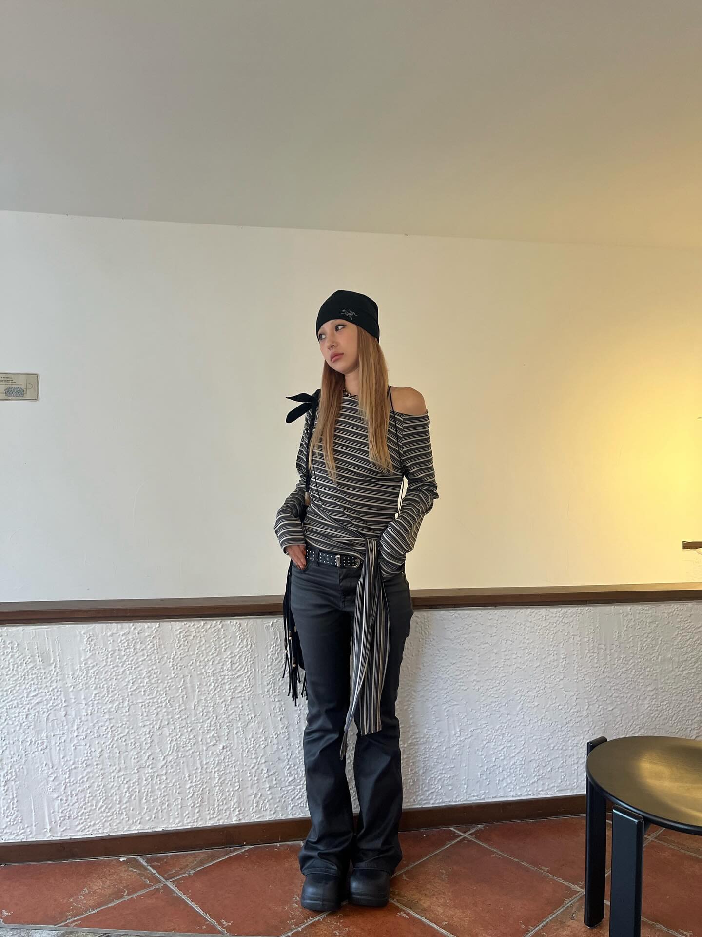 [ Pre-order ] Stripe Strap T-Shirt