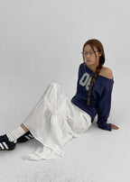 [ Aespa Winter 同款 ] - Blackup Made Boatneck Print Long Sleeve T-shirt