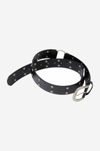 [ Pre-order ] Two Ring Rivet Belt Black