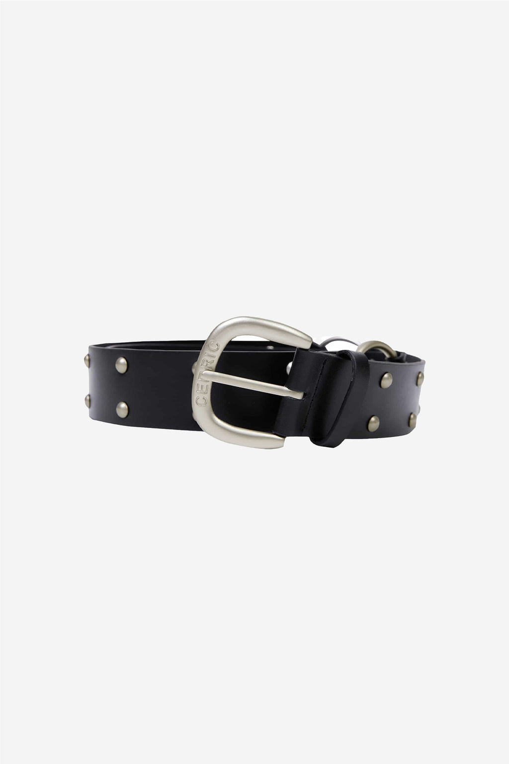 [ Pre-order ] Two Ring Rivet Belt Black