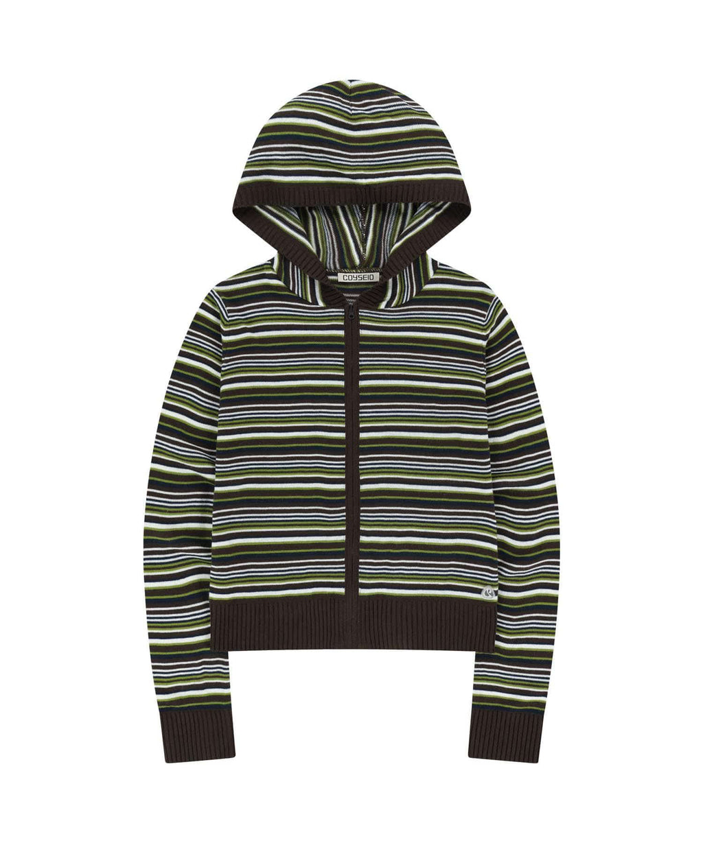 [ Pre-order ] Soft Knit Zip-up Stripe
