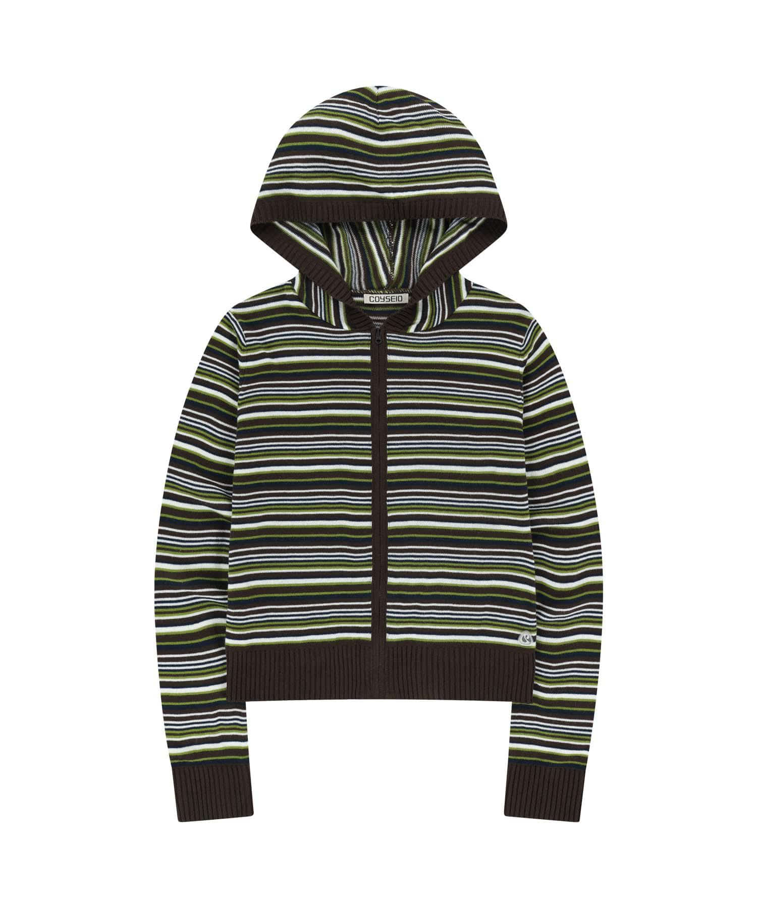 [ Pre-order ] Soft Knit Zip-up Stripe