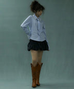 [ Pre-order ] Stripe Lace Tie Shirt Blue