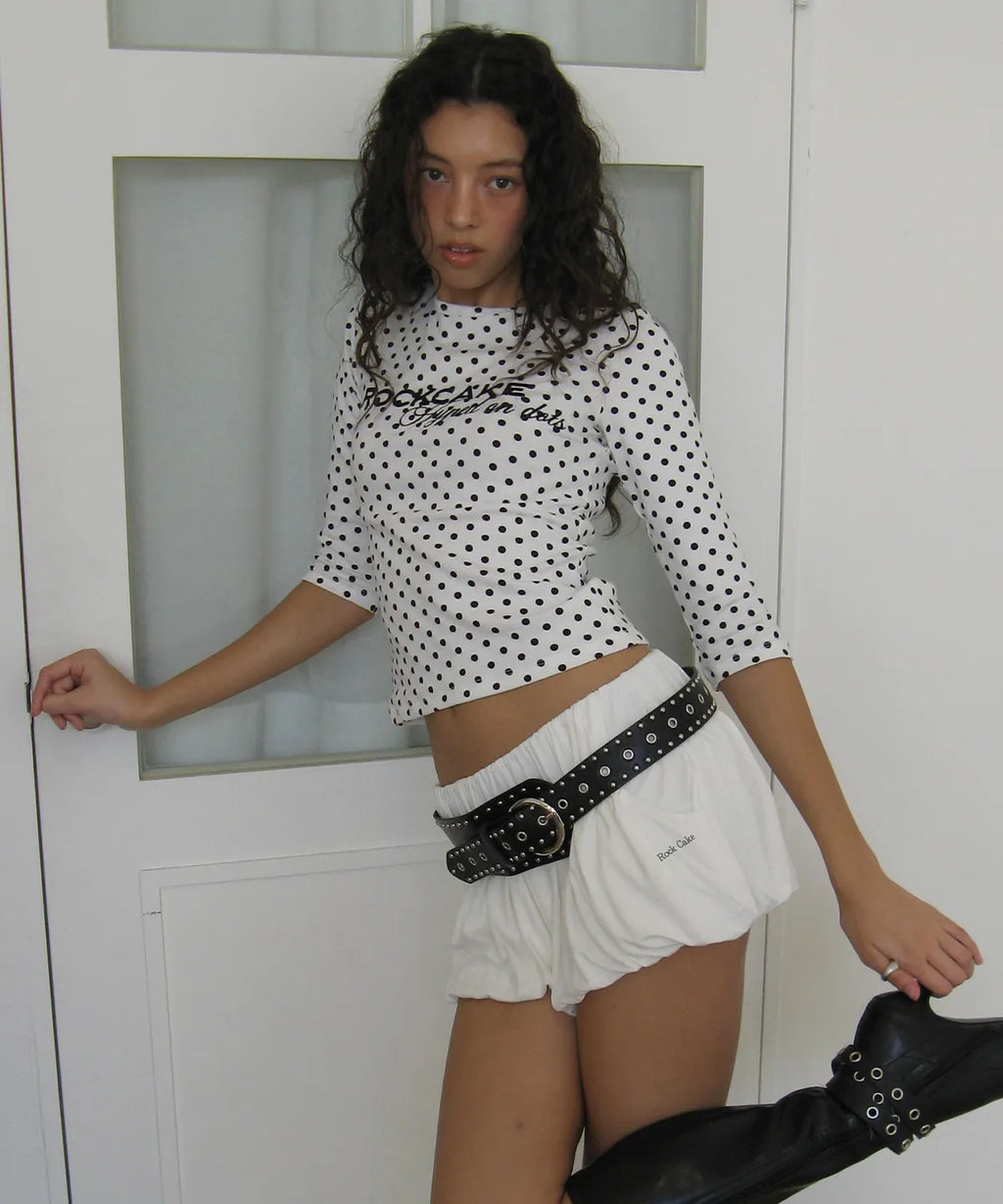 [ Pre-order ] Rockcake Hyped Dots Graphic Top