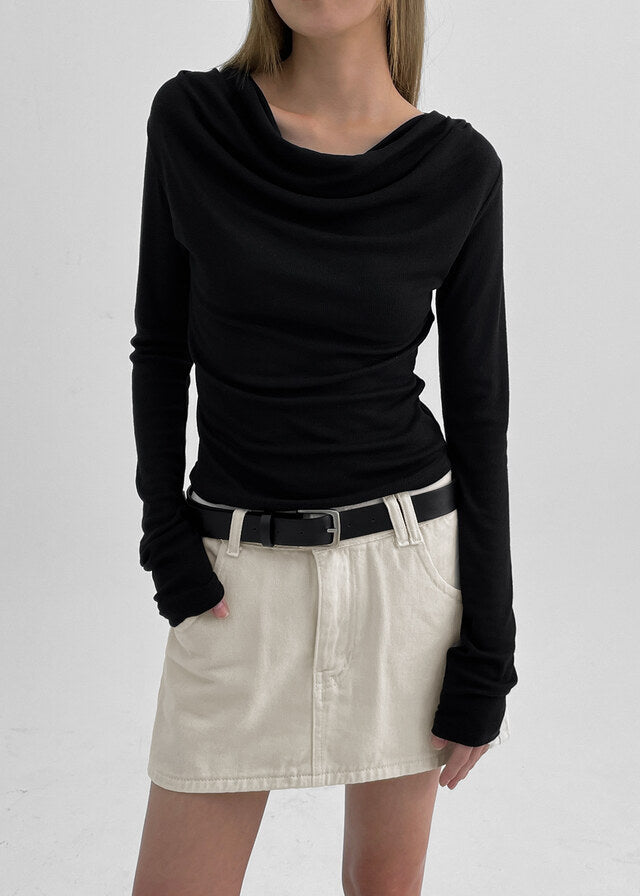 [ Pre-order ] Blackup Made Florem Gimo Drape Long Sleeve T-shirt