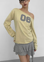 [ Aespa Winter 同款 ] - Blackup Made Boatneck Print Long Sleeve T-shirt