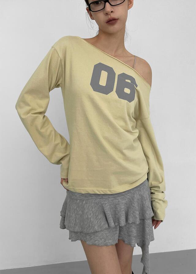 [ Aespa Winter 同款 ] - Blackup Made Boatneck Print Long Sleeve T-shirt
