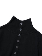 [ Pre-order] PWC HIGHNECK BACK BUTTON-UP KNIT TOP