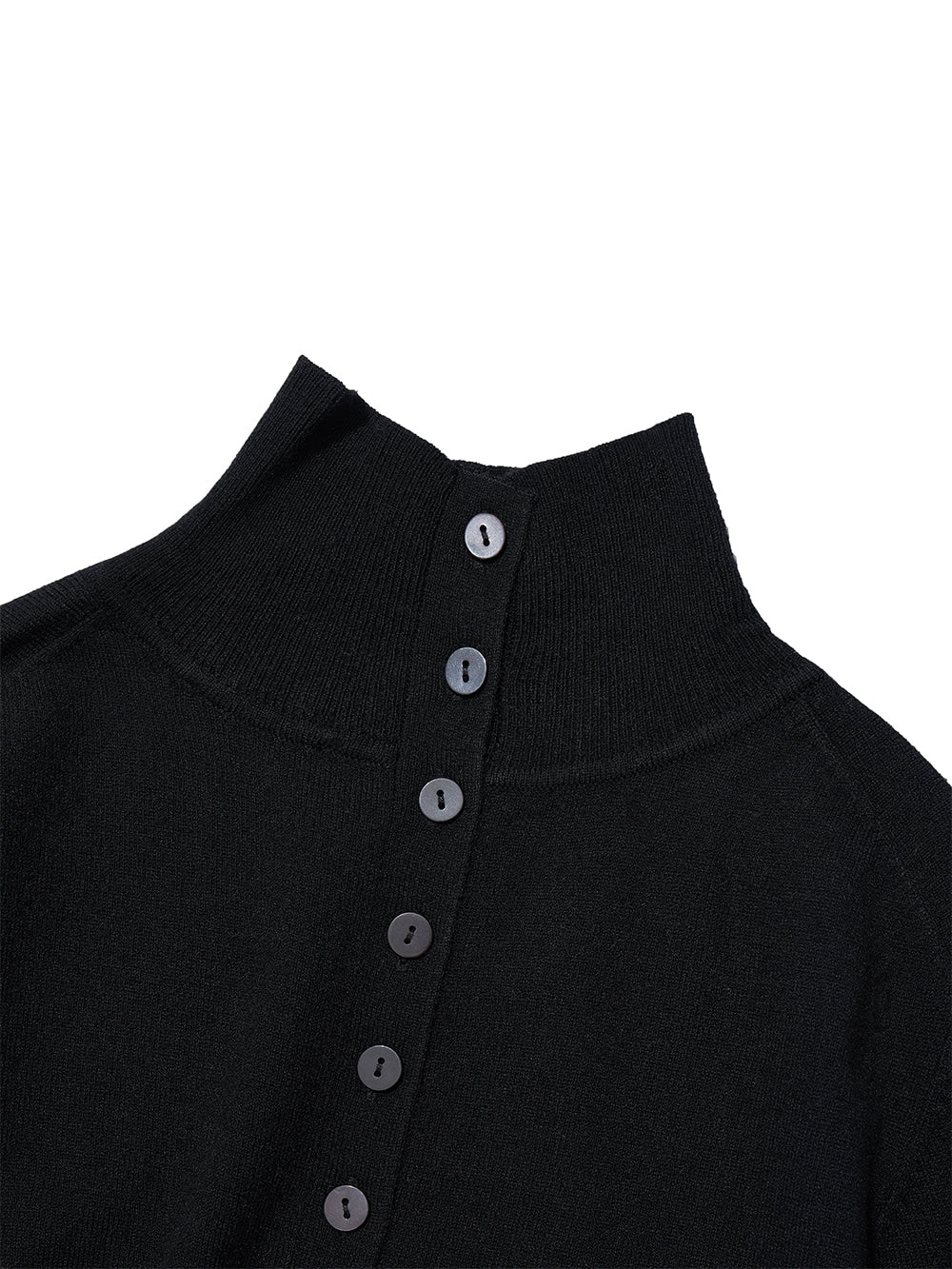 [ Pre-order] PWC HIGHNECK BACK BUTTON-UP KNIT TOP