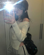 [ 現貨 ] 秋冬必入厚針織單膊側開上衣 Basil Unbalanced Shoulder Knit