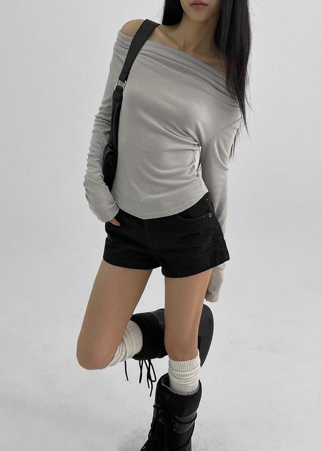 [ Pre-order ] Blackup Made Florem Gimo Drape Long Sleeve T-shirt