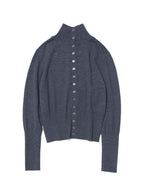 [ Pre-order] PWC HIGHNECK BACK BUTTON-UP KNIT TOP