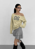 [ Aespa Winter 同款 ] - Blackup Made Boatneck Print Long Sleeve T-shirt