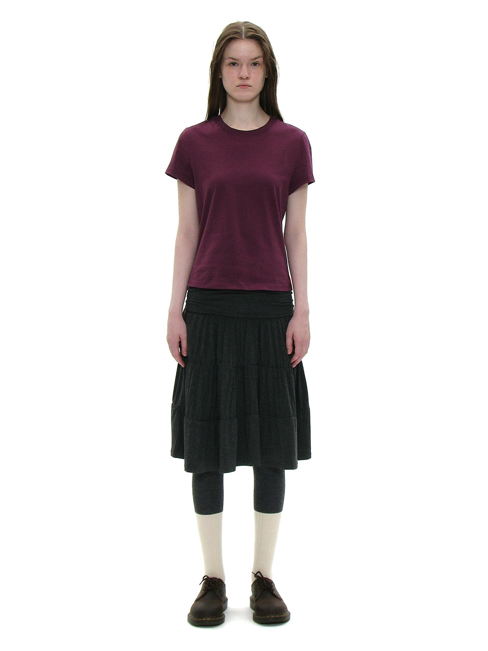 [ 店主推薦 Pre-order ] PWC JERSEY SHIRRING TIERED MIDI SKIRT