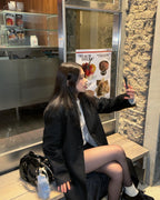 [ 現貨 ] 韓國製防 UV 提臀瘦腿黑絲襪 - 15D