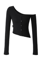 [ Pre-order ] Threetimes One-shoulder button tee