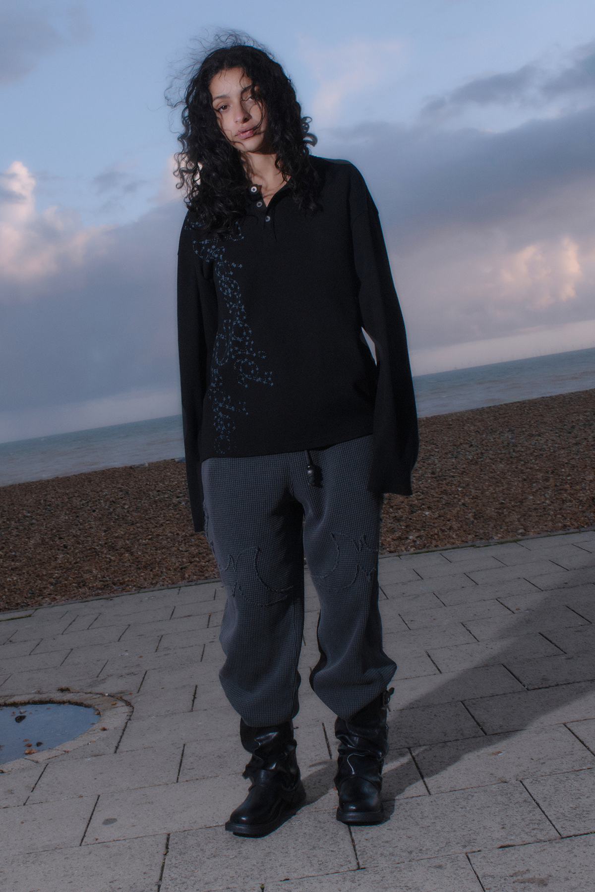 [ Pre-order ] Asteroid Rodeo Henry Neck LS T-Shirt Ivory