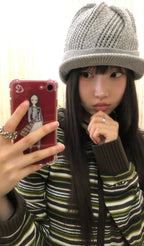 [ Pre-order ] Soft Knit Zip-up Stripe