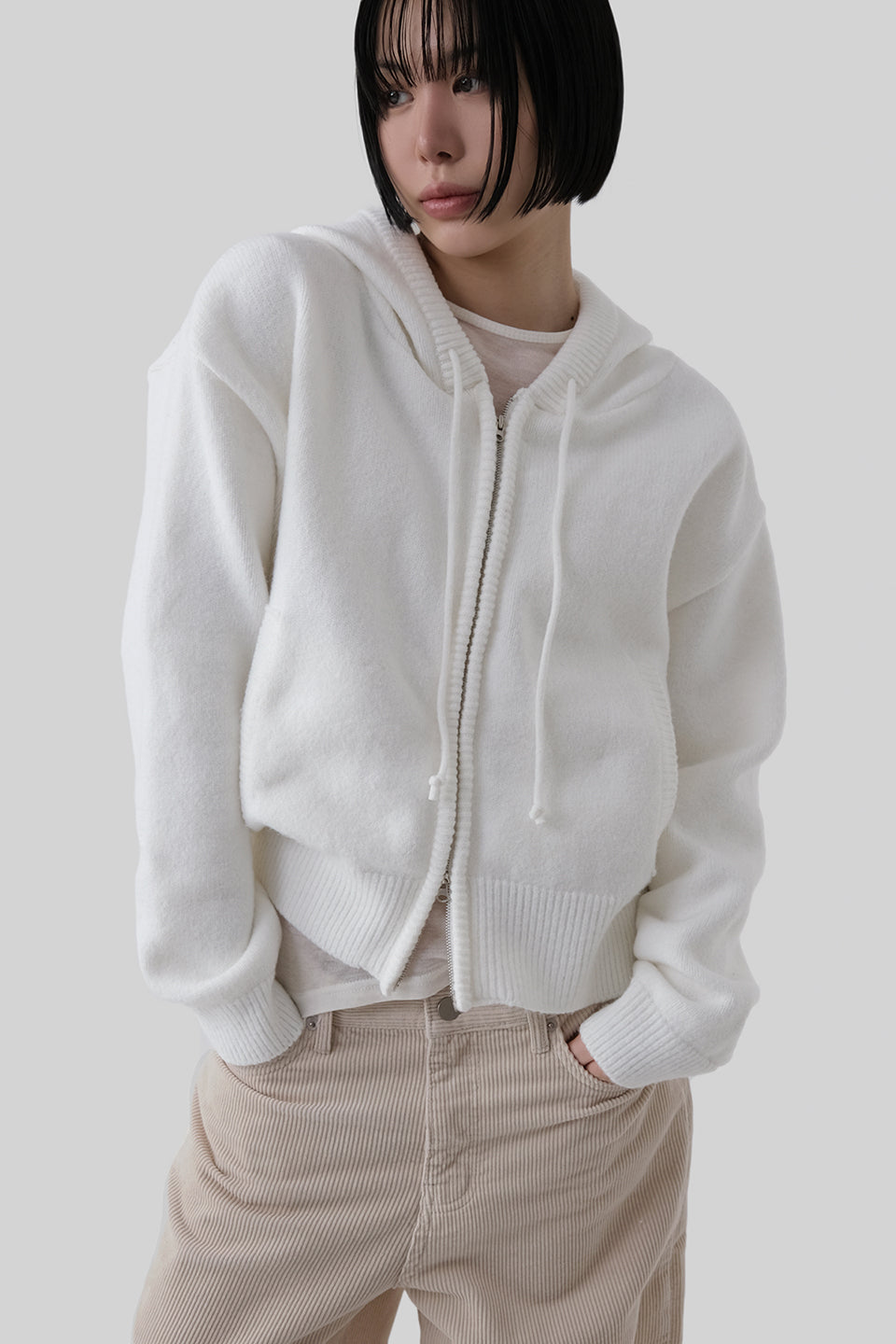 [ 已停產 ] Casual Knit Hood Zip-up