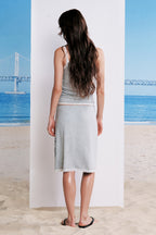 [ Pre-order ] Suburn X Paul Frank Midi Skirt Melange gray