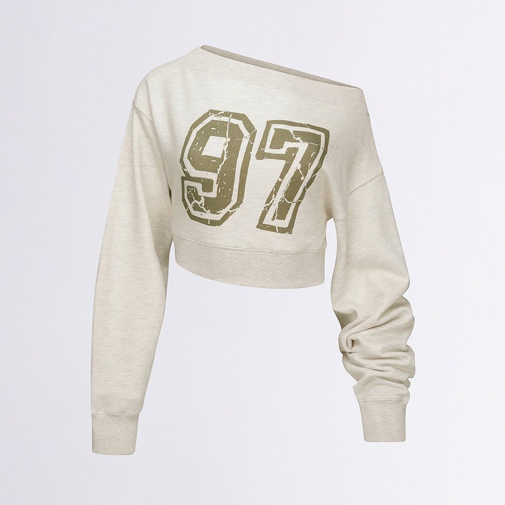 [ 現貨 ] Sculptor Off-Shoulder Cropped Sweatshirt