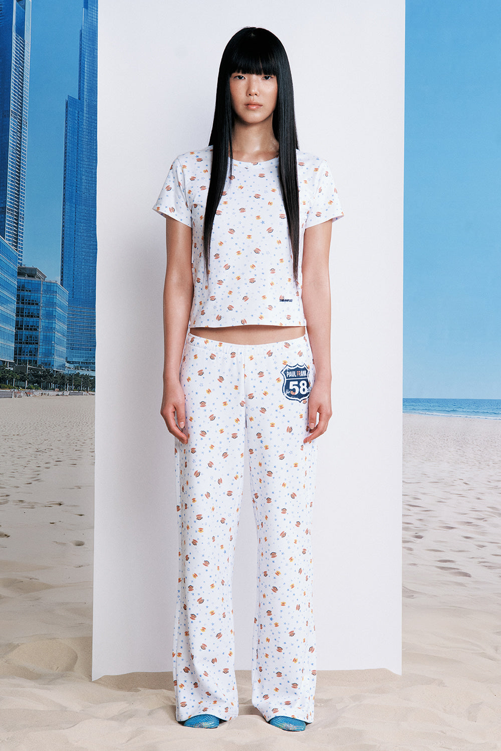 [ Pre-order ] Sunburn X Paul Frank Cotton Banding Pants