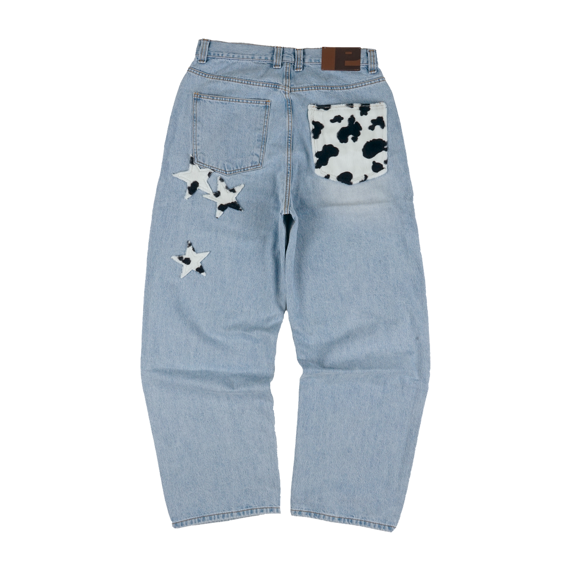 [ Pre-order ] Cow Star Denim Pants Light Blue