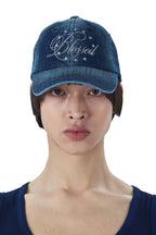 [ Pre-order ] Blessed Stripe Denim Ball Cap