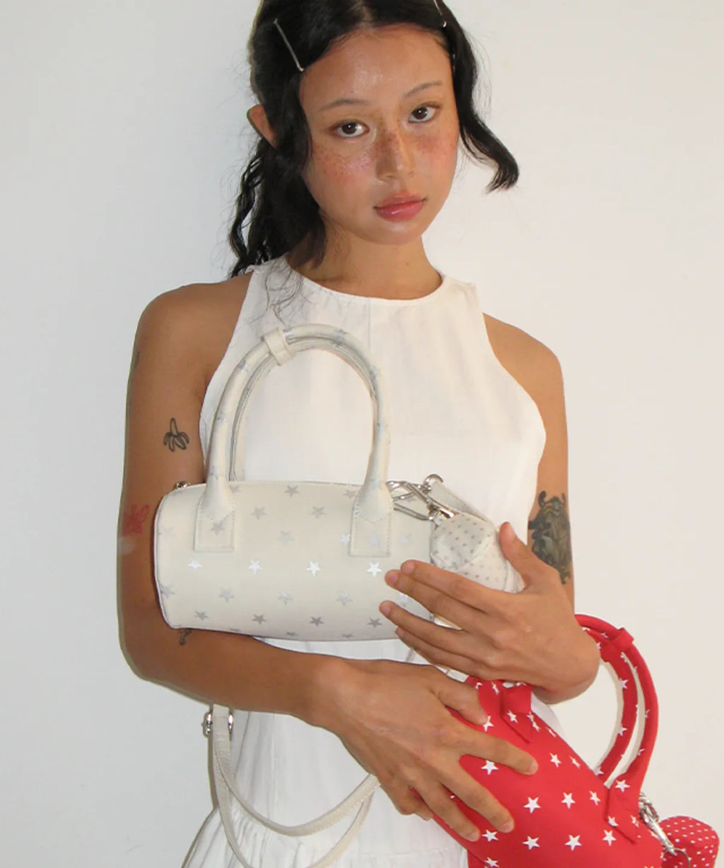 [ Pre-order ] Round Mini Petit Cross Bag White Star