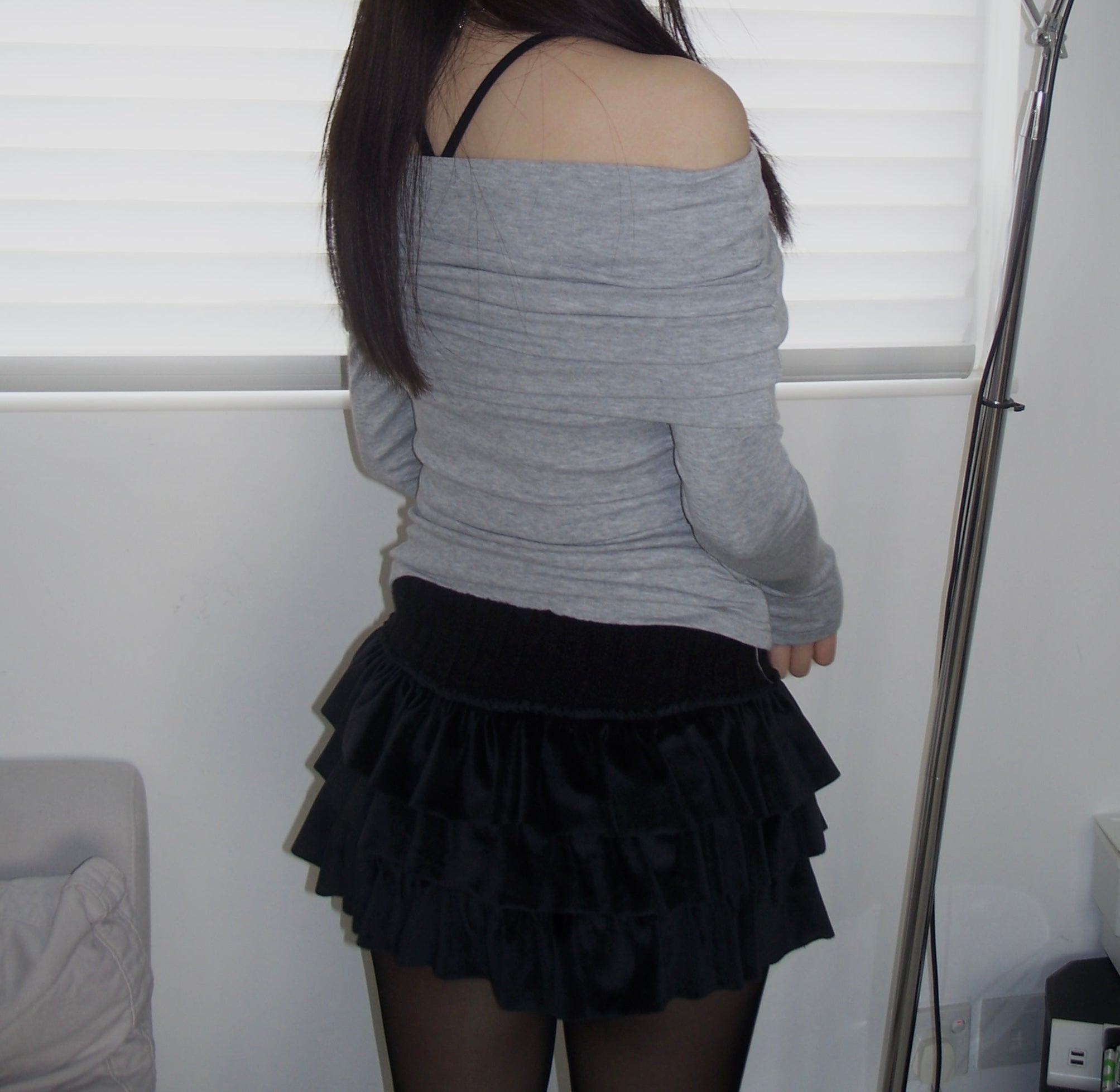 [ KR0472 清貨 ] 超顯瘦一字膊露肩修身長袖上衣四色入  V-day Off-shoulder Top