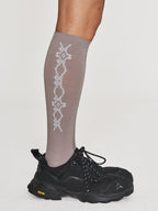 [ Pre-order ] Tattoo Cotton Knee Socks Beige