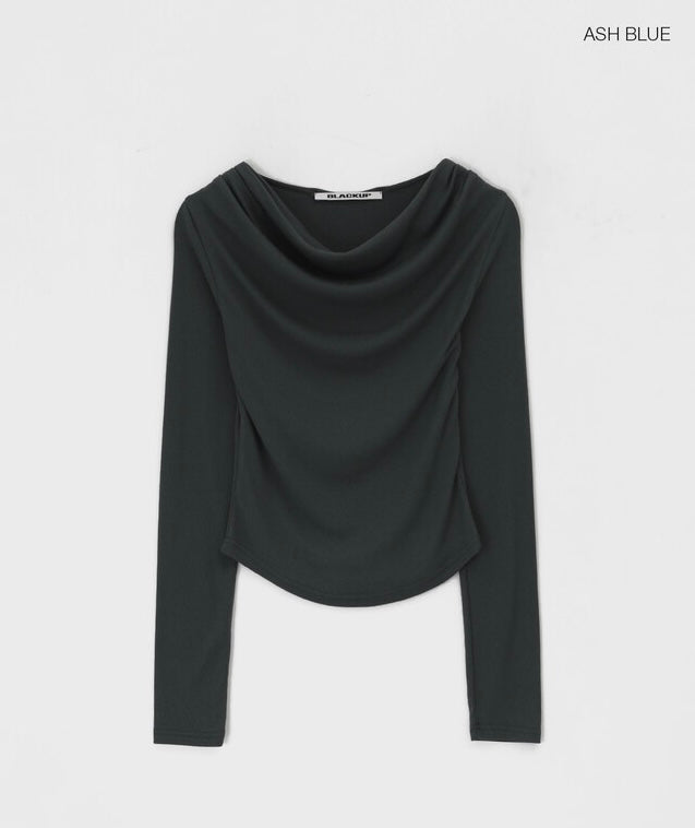 [ Pre-order ] Blackup Made Florem Gimo Drape Long Sleeve T-shirt