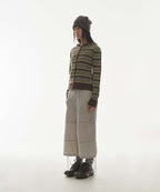 [ Pre-order ] Soft Knit Zip-up Stripe