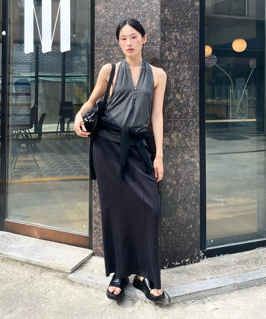 [ 店主極推 Pre-order ] PWC Button-up Jersey Halter Neck Top