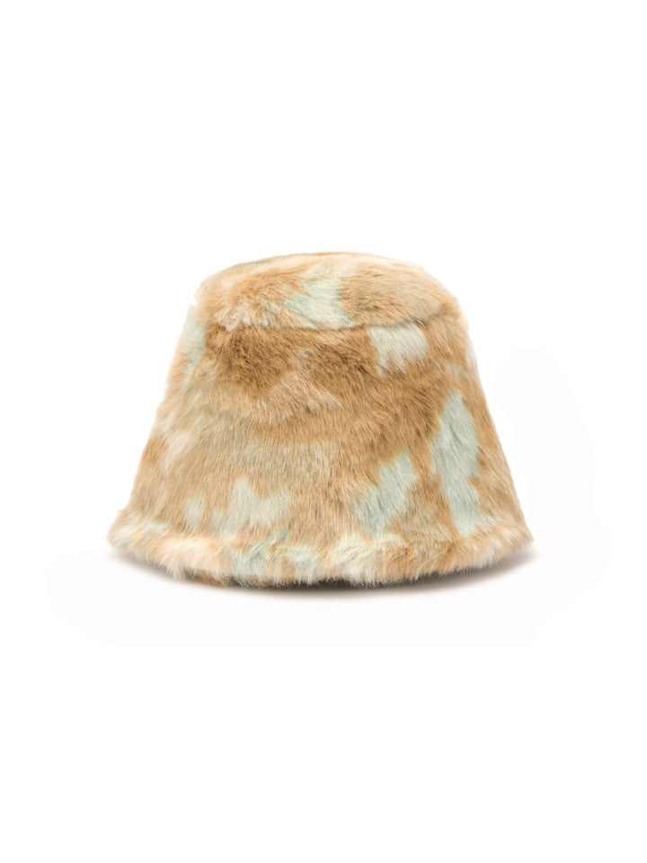 [ Pre-order ] Fur Meatel Hat In Aqua Mix