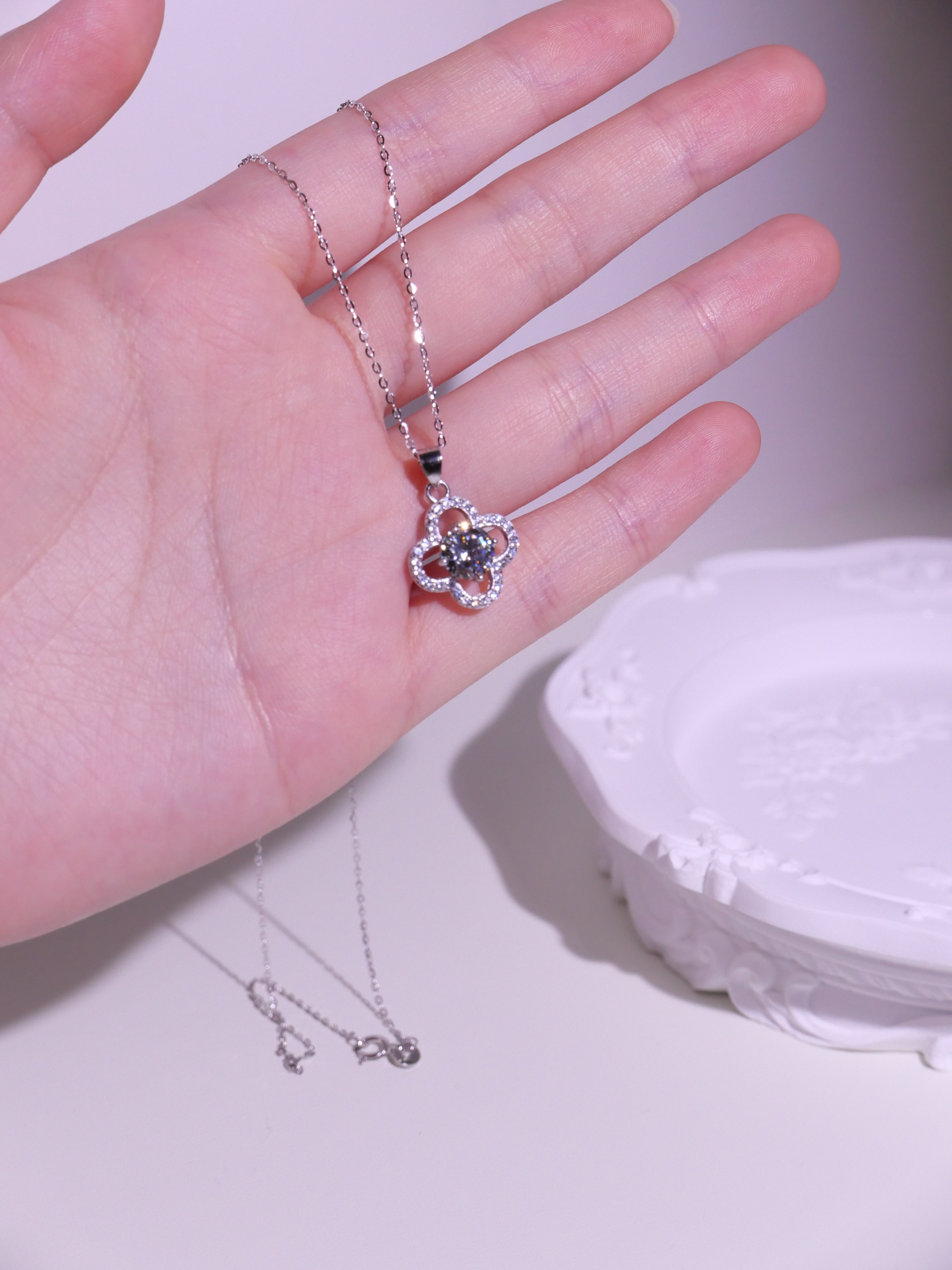 [ 現貨 ] TSC018 設計款莫桑石純銀S925頸鏈