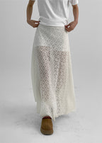 [ Pre-order ] Blackup Made Floppy Layered Lace Long Skirt