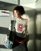 [ 現貨 ] Sculptor Off-Shoulder Cropped Sweatshirt