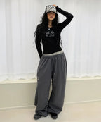 [ Pre-order ] Rockcake Check Layered 96 Wide 2way Jogger