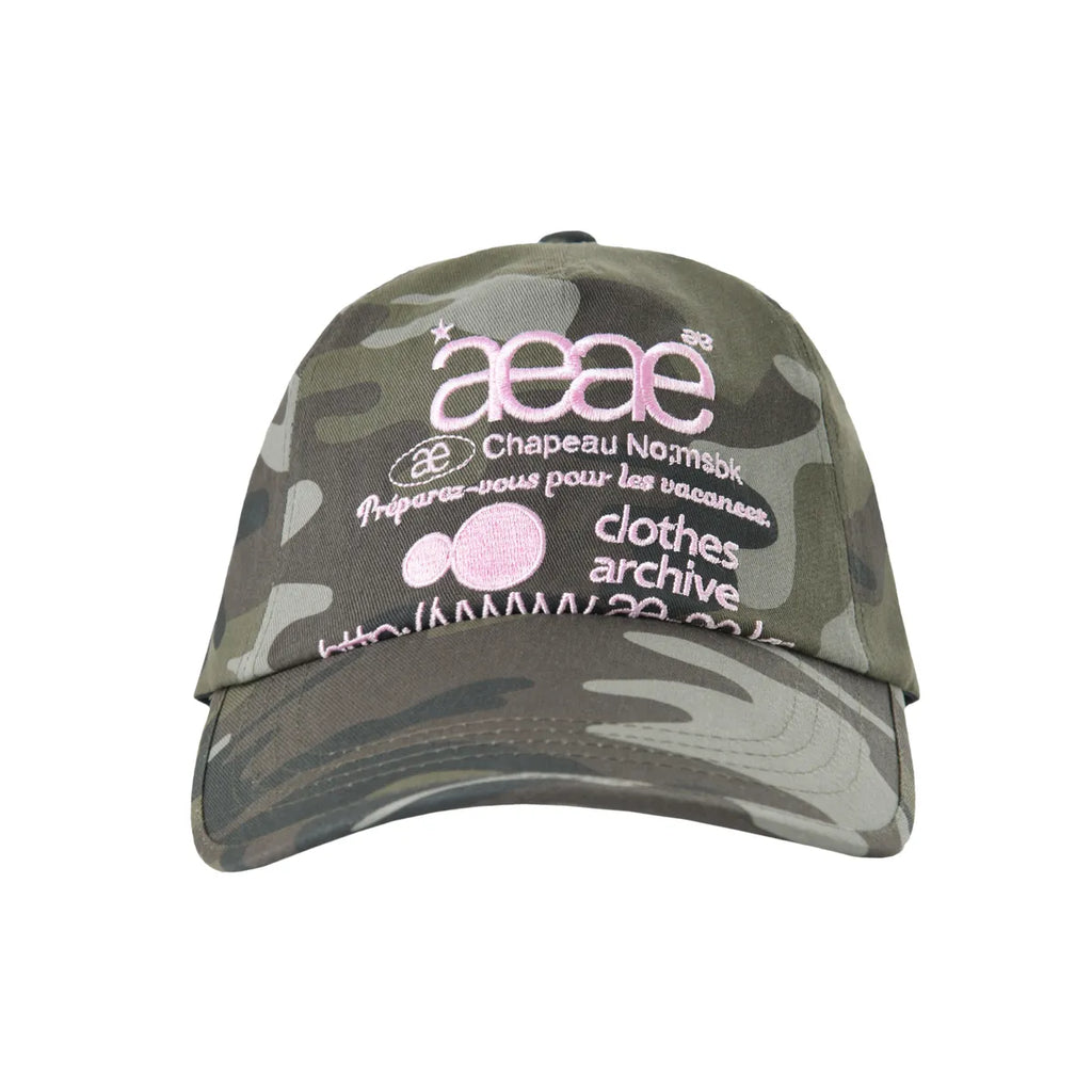 [ Pre-order ] AEAE Web Logo Camouflage 5 Pannel Cap - green