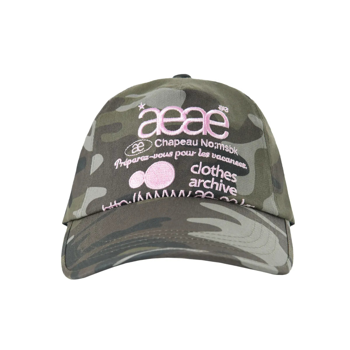 [ Pre-order ] AEAE Web Logo Camouflage 5 Pannel Cap - green